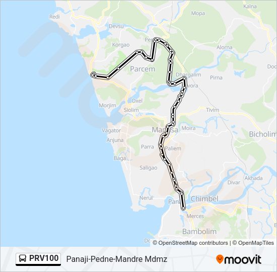 PRV100 Bus Line Map