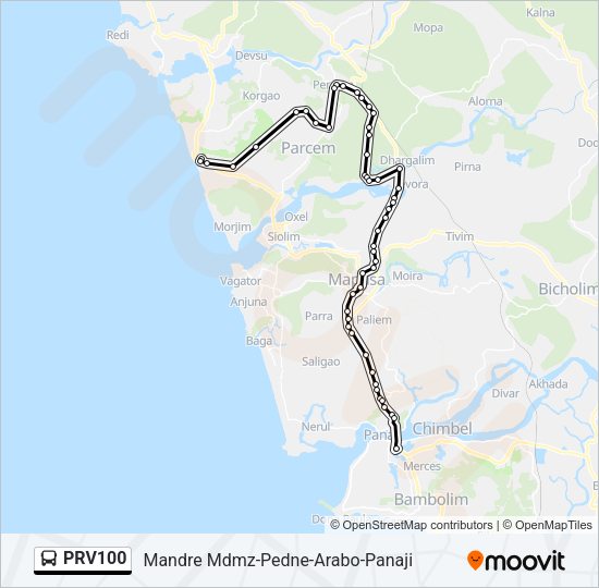 PRV100 Bus Line Map