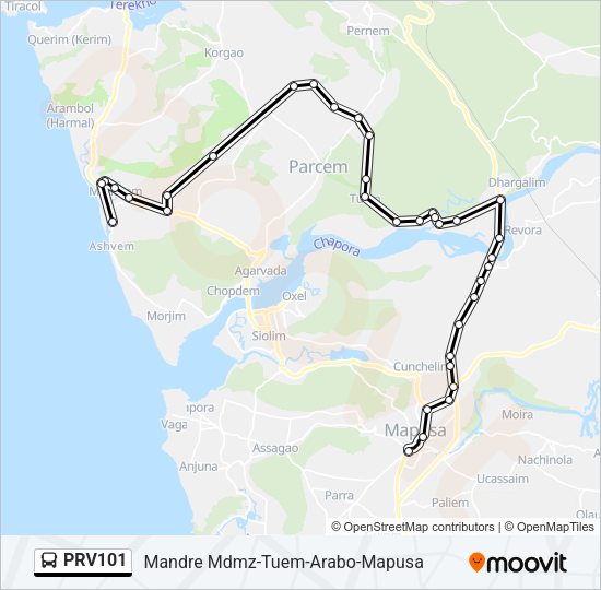 PRV101 Bus Line Map