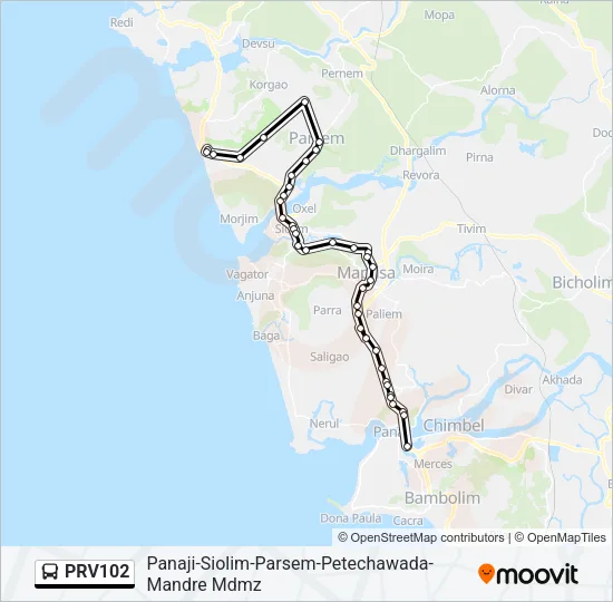 PRV102 Bus Line Map