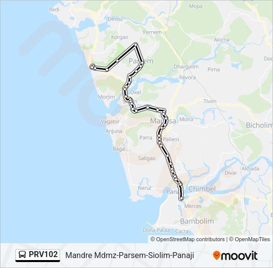 PRV102 Bus Line Map