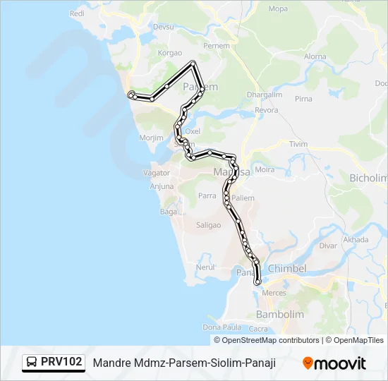 PRV102 Bus Line Map