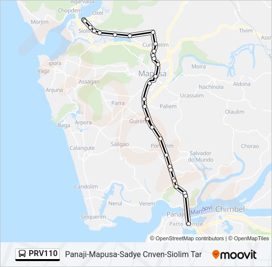 PRV110 Bus Line Map