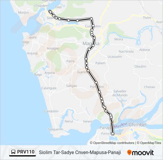 PRV110 Bus Line Map