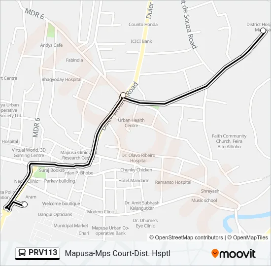 PRV113 Bus Line Map