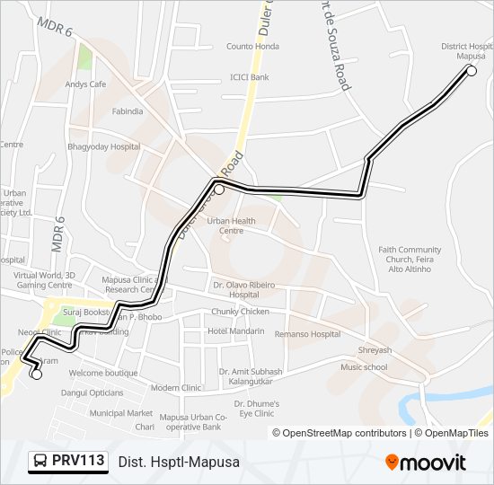 PRV113 Bus Line Map