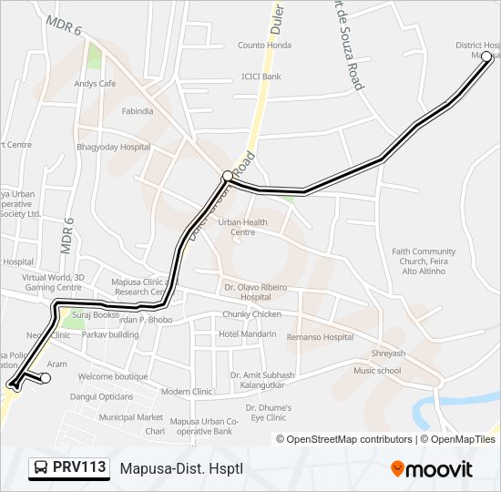 PRV113 Bus Line Map