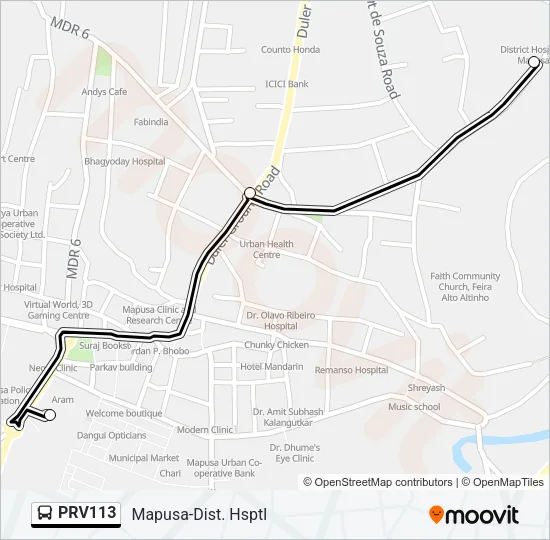PRV113 Bus Line Map