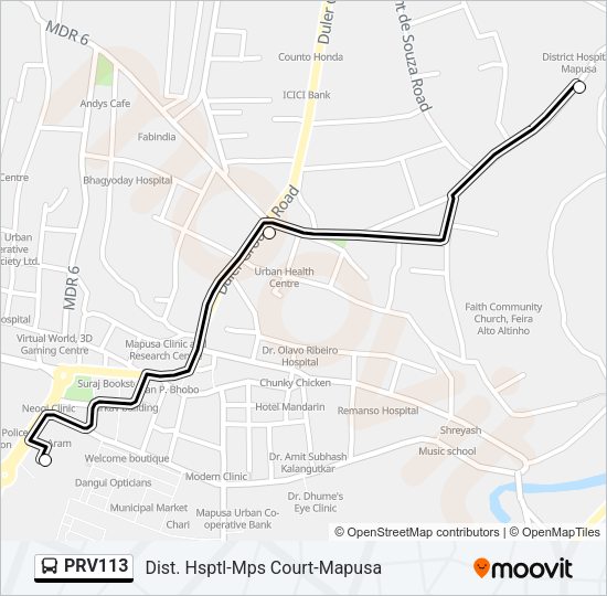 PRV113 Bus Line Map