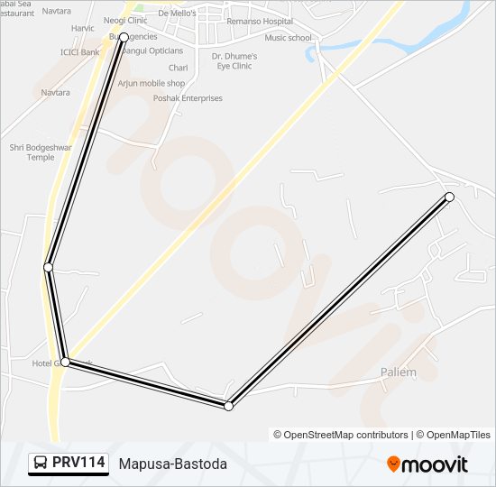 PRV114 Bus Line Map