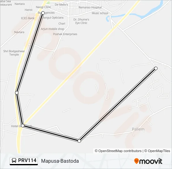 PRV114 Bus Line Map