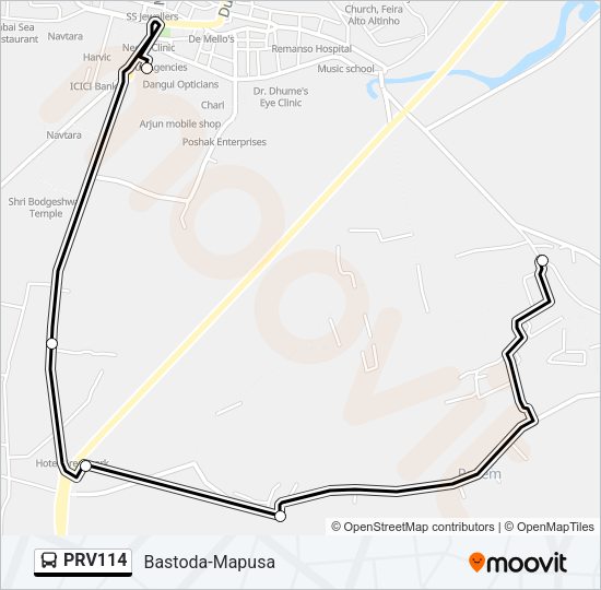 PRV114 Bus Line Map