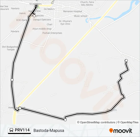 PRV114 Bus Line Map
