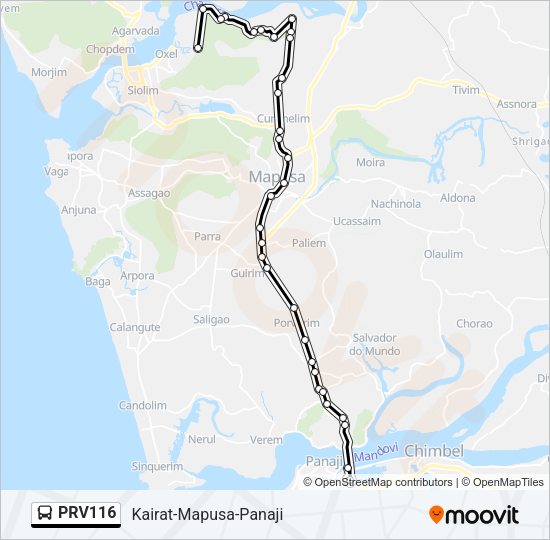 PRV116 Bus Line Map