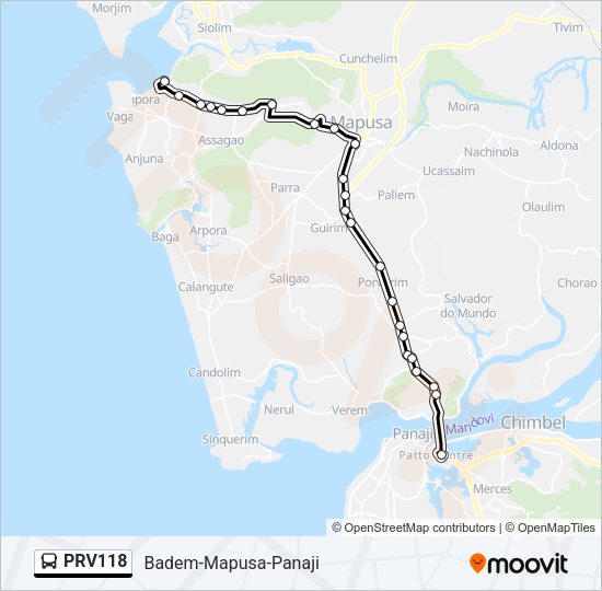 PRV118 Bus Line Map