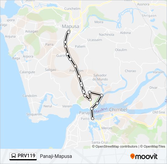 PRV119 Bus Line Map