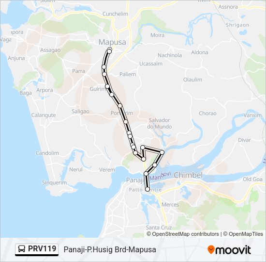 PRV119 Bus Line Map
