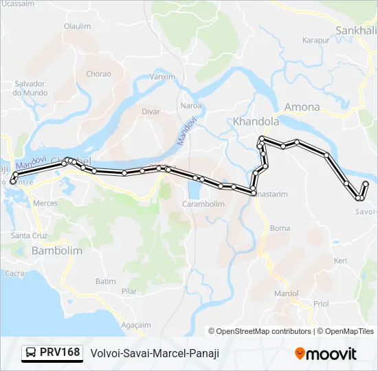 PRV168 Bus Line Map