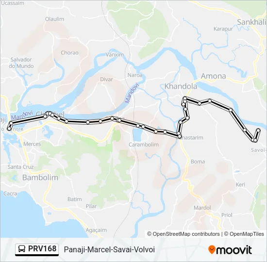PRV168 Bus Line Map