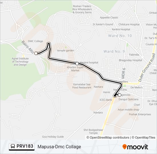 PRV183 Bus Line Map