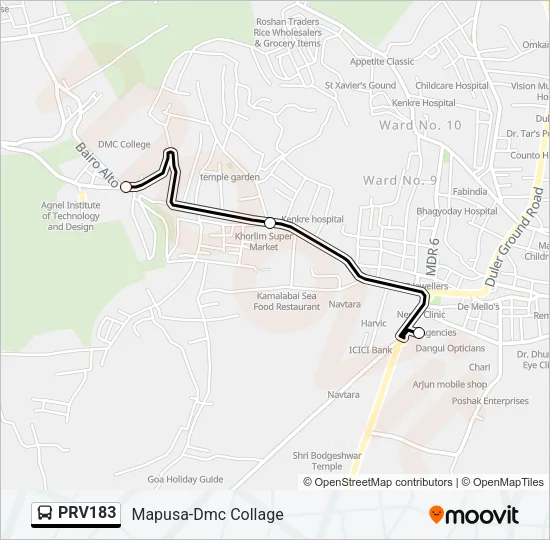 PRV183 Bus Line Map