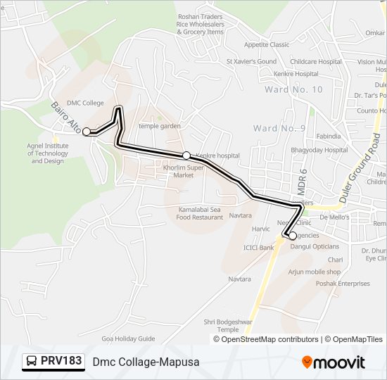 PRV183 Bus Line Map