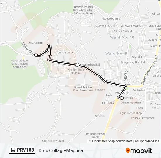 PRV183 Bus Line Map