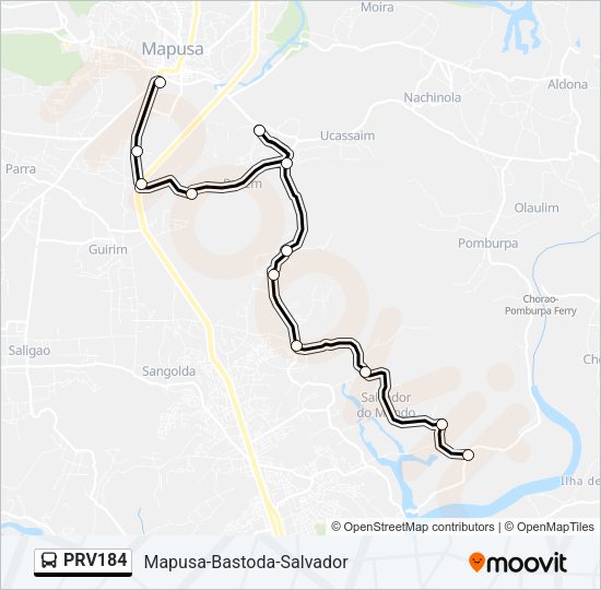 PRV184 Bus Line Map