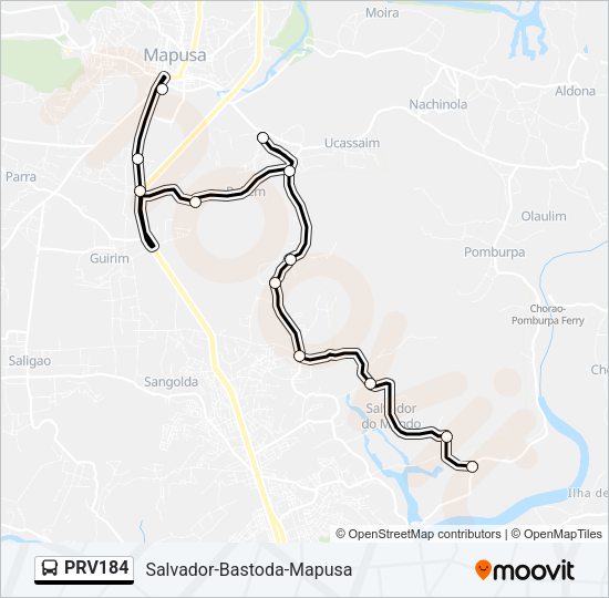 PRV184 Bus Line Map