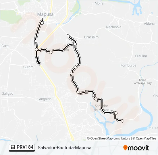 PRV184 Bus Line Map