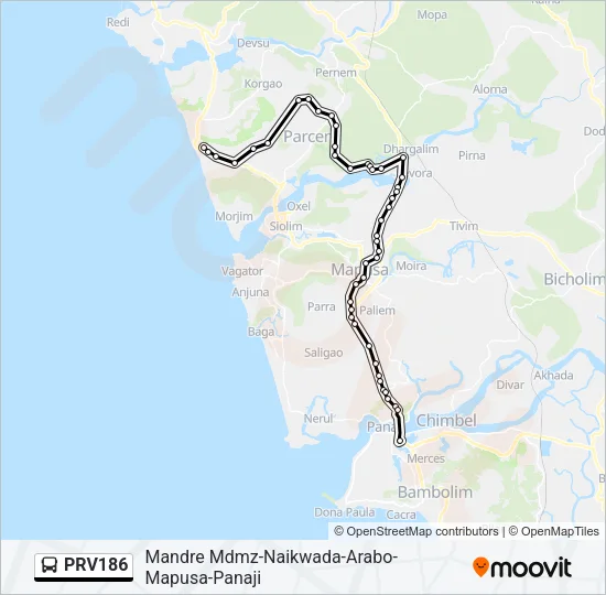 PRV186 Bus Line Map