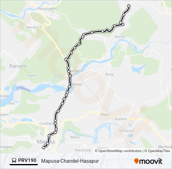 PRV190 Bus Line Map