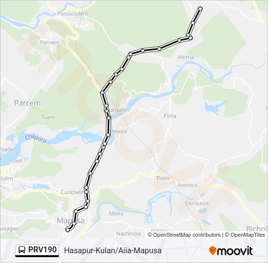 PRV190 Bus Line Map