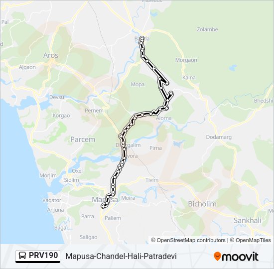 PRV190 Bus Line Map