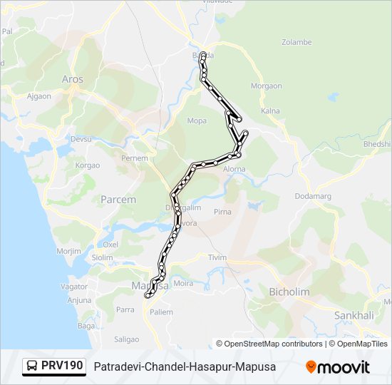 PRV190 Bus Line Map