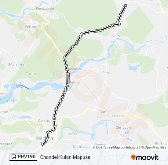 PRV190 Bus Line Map