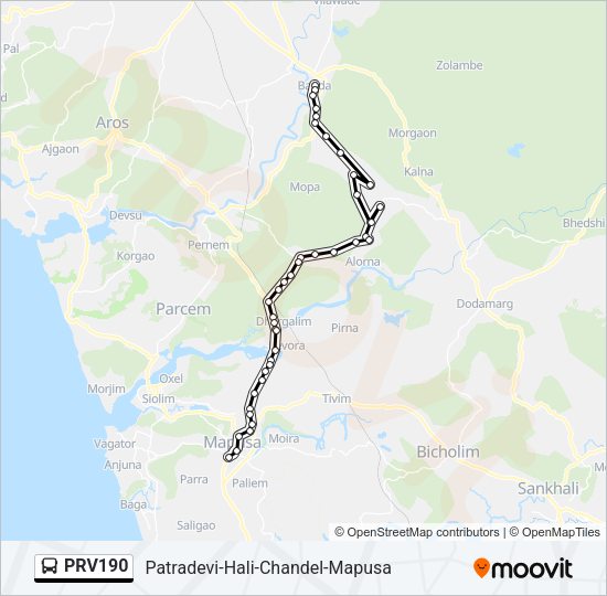PRV190 Bus Line Map