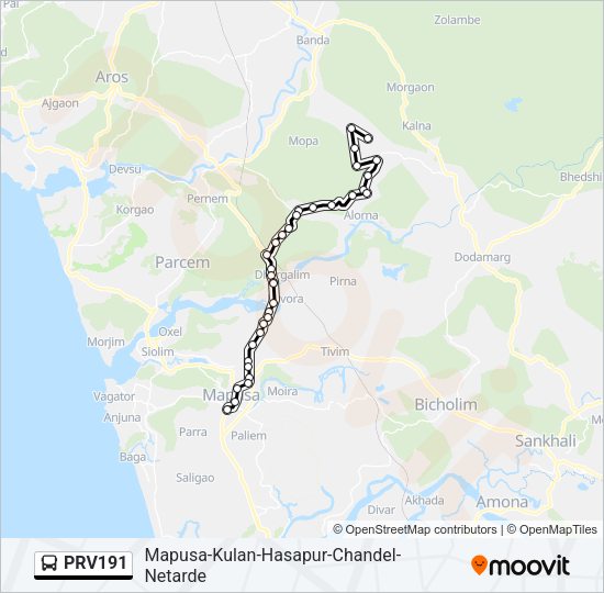 PRV191 Bus Line Map