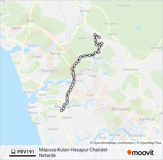 PRV191 Bus Line Map