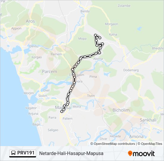 PRV191 Bus Line Map