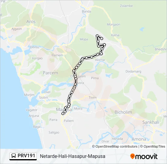 PRV191 Bus Line Map
