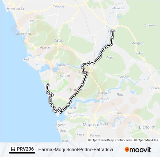 PRV206 Bus Line Map