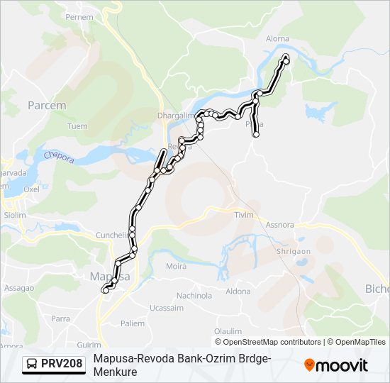 PRV208 Bus Line Map