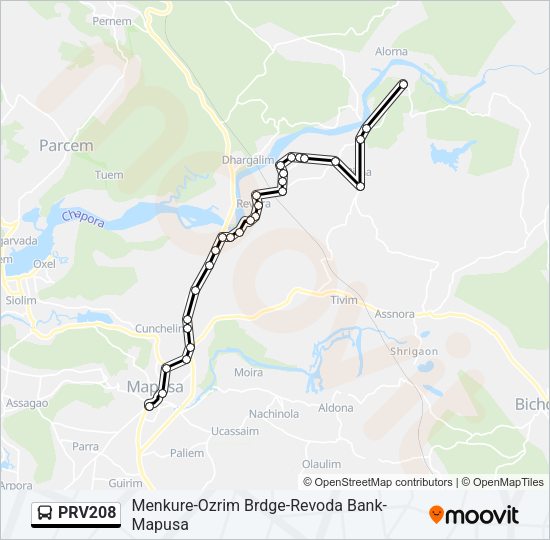 PRV208 Bus Line Map
