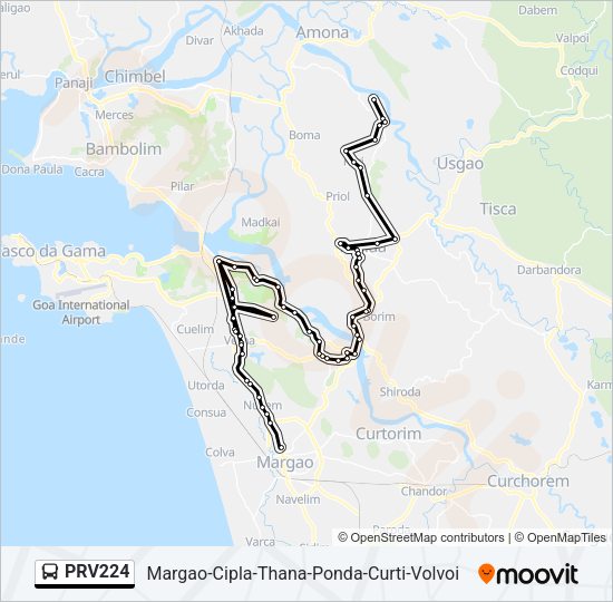 PRV224 Bus Line Map