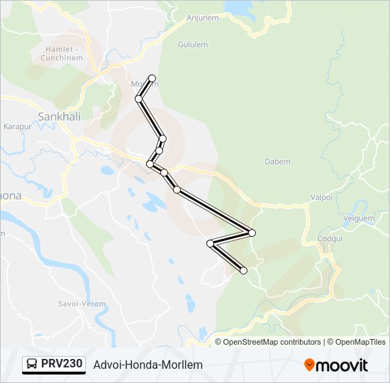 PRV230 Bus Line Map