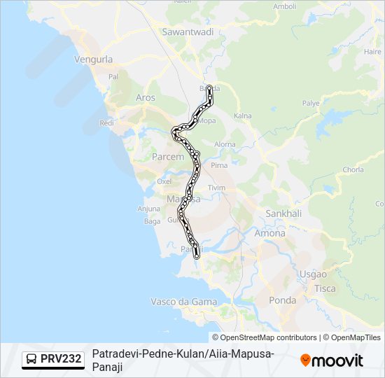 PRV232 Bus Line Map