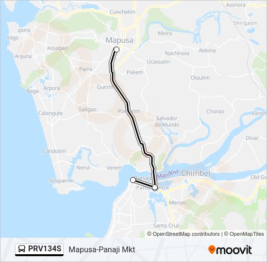 PRV134S Bus Line Map