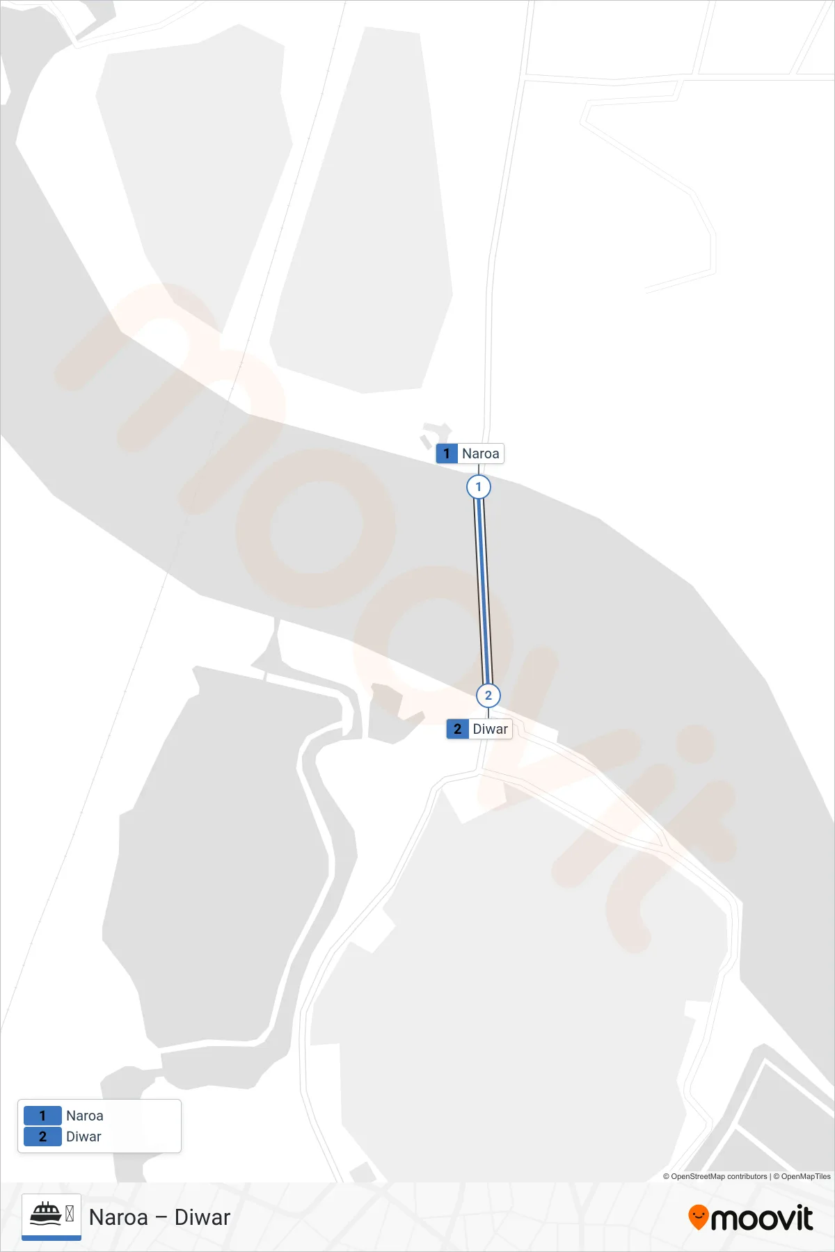⛴ ferry Line (Diwar) route and stops on a map