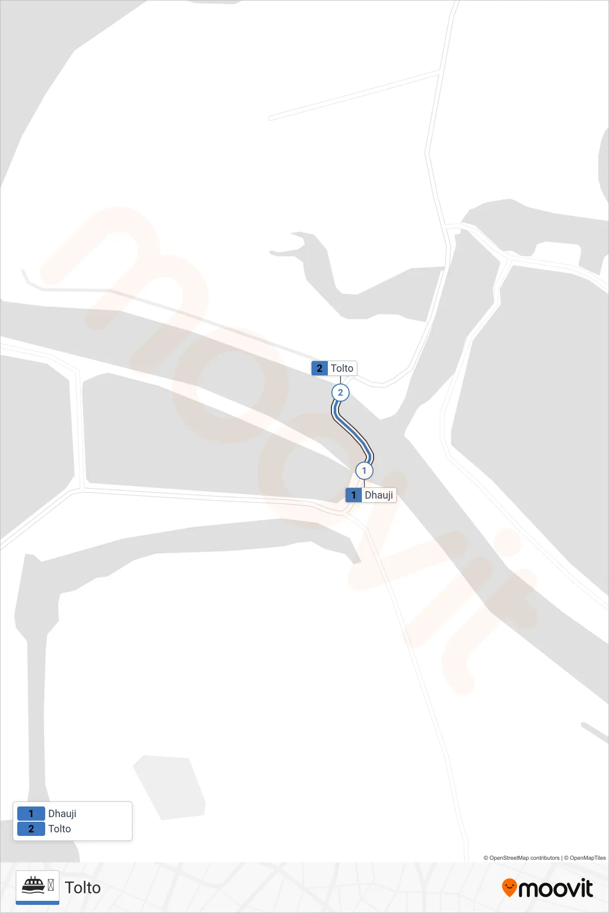 ⛴ ferry Line (Tolto) route and stops on a map